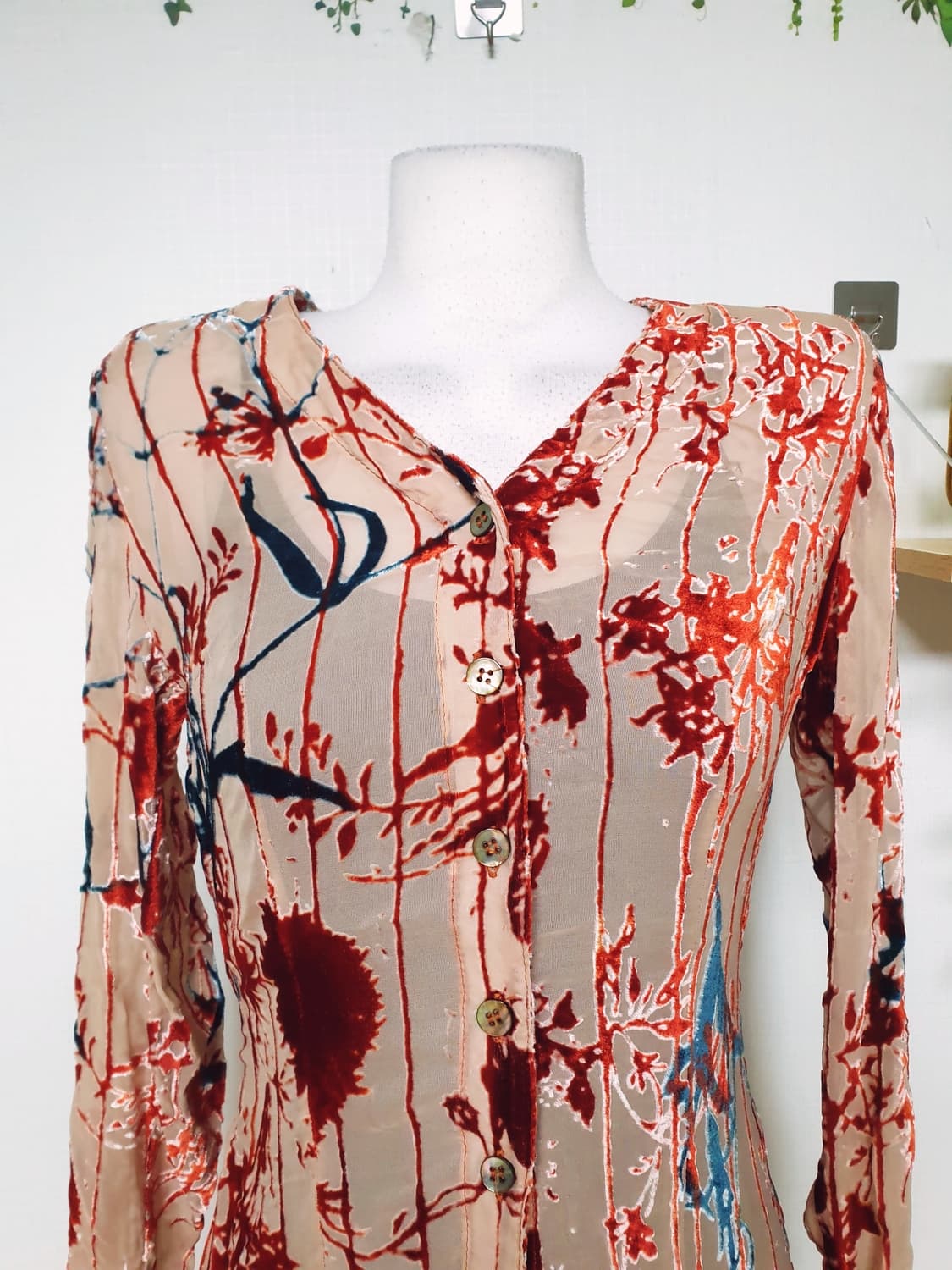 오일릴리 정품 번아웃벨벳 롱원피스 44 55 스킨 상품이미지4