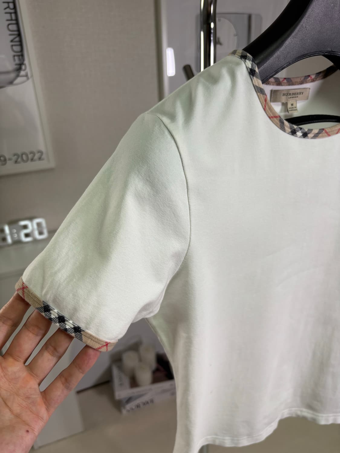 버버리(Burberry) 체크 링거 티셔츠 (M) 상품이미지5