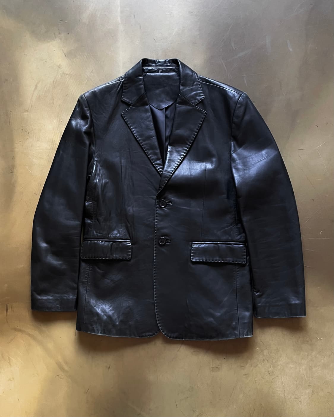 Vintage Real Lambskin Leather Blazer 상품이미지4