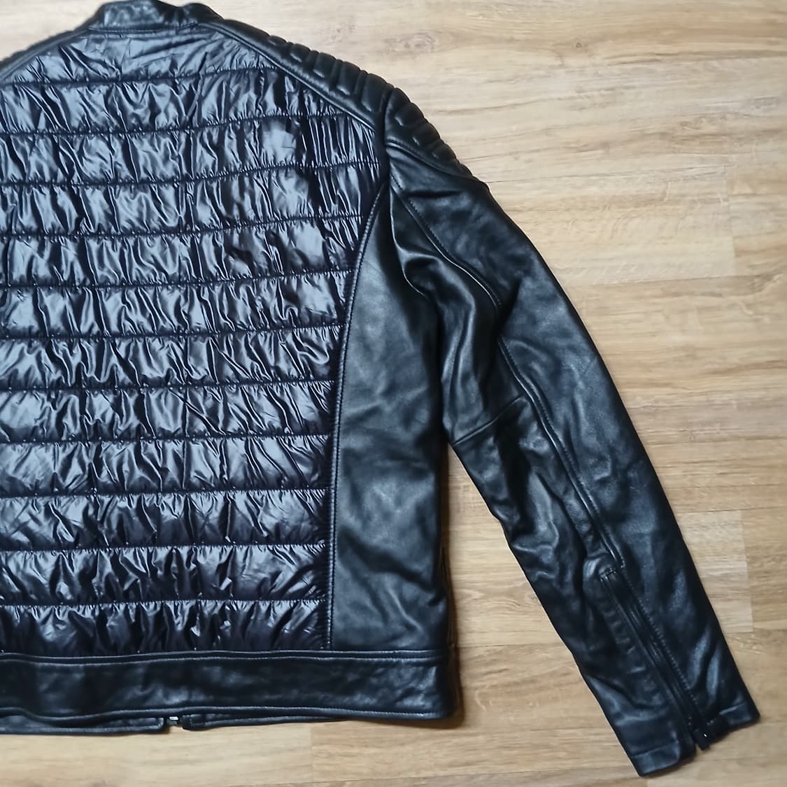 택붙은 미사용 SUPERDRY 슈퍼드라이 가죽 퀄팅 바이크 자켓 상품이미지6