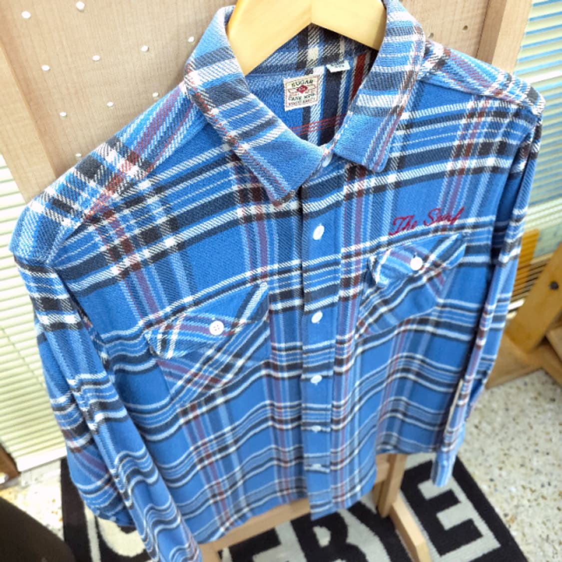 [Sugar Cane] 슈가케인 블루체크 플란넬 셔츠 상품이미지1