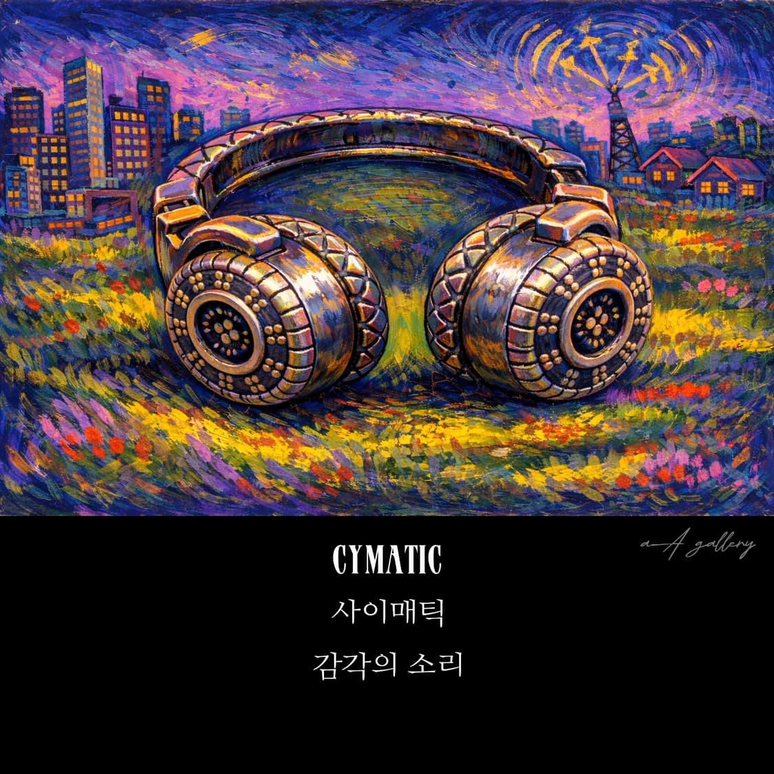 Cymatic 실버 남자 엔틱 빈티지 명품 사이버펑크 헤드셋 반지 상품이미지7