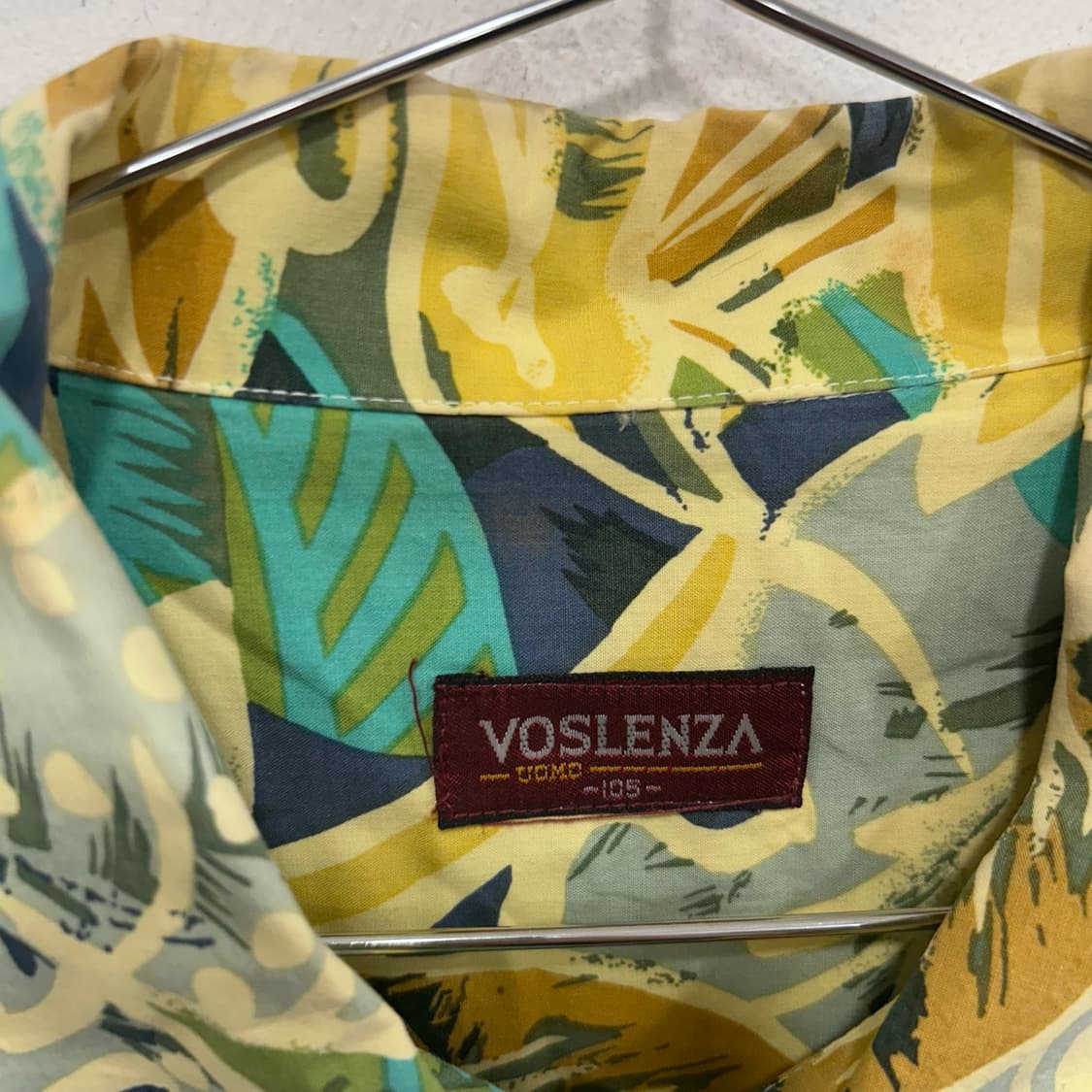 VOSLENZA 리프 패턴 하와이안 반팔 셔츠 상품이미지3