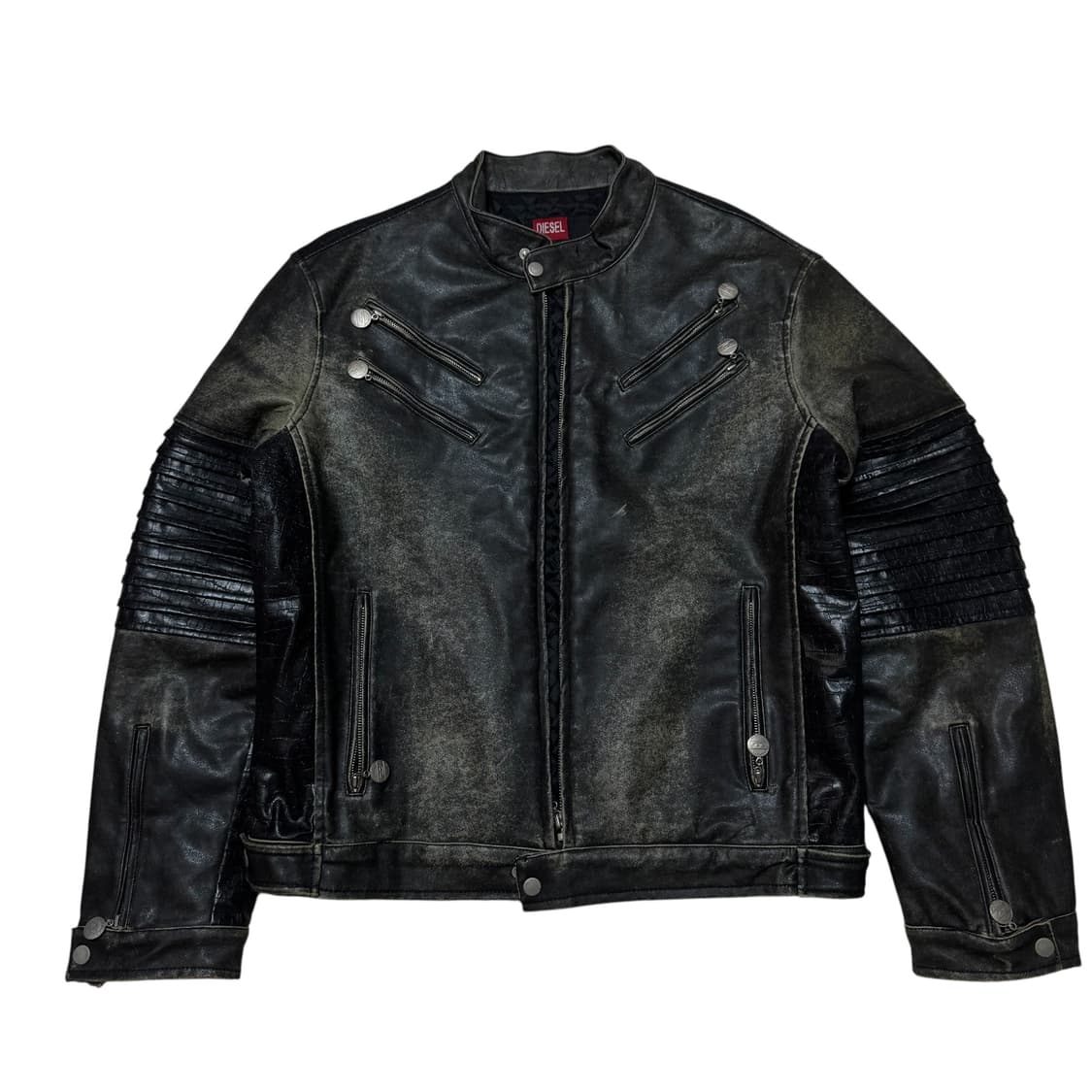 디젤 스펠아웃 빅로고 레더자켓 상품이미지2