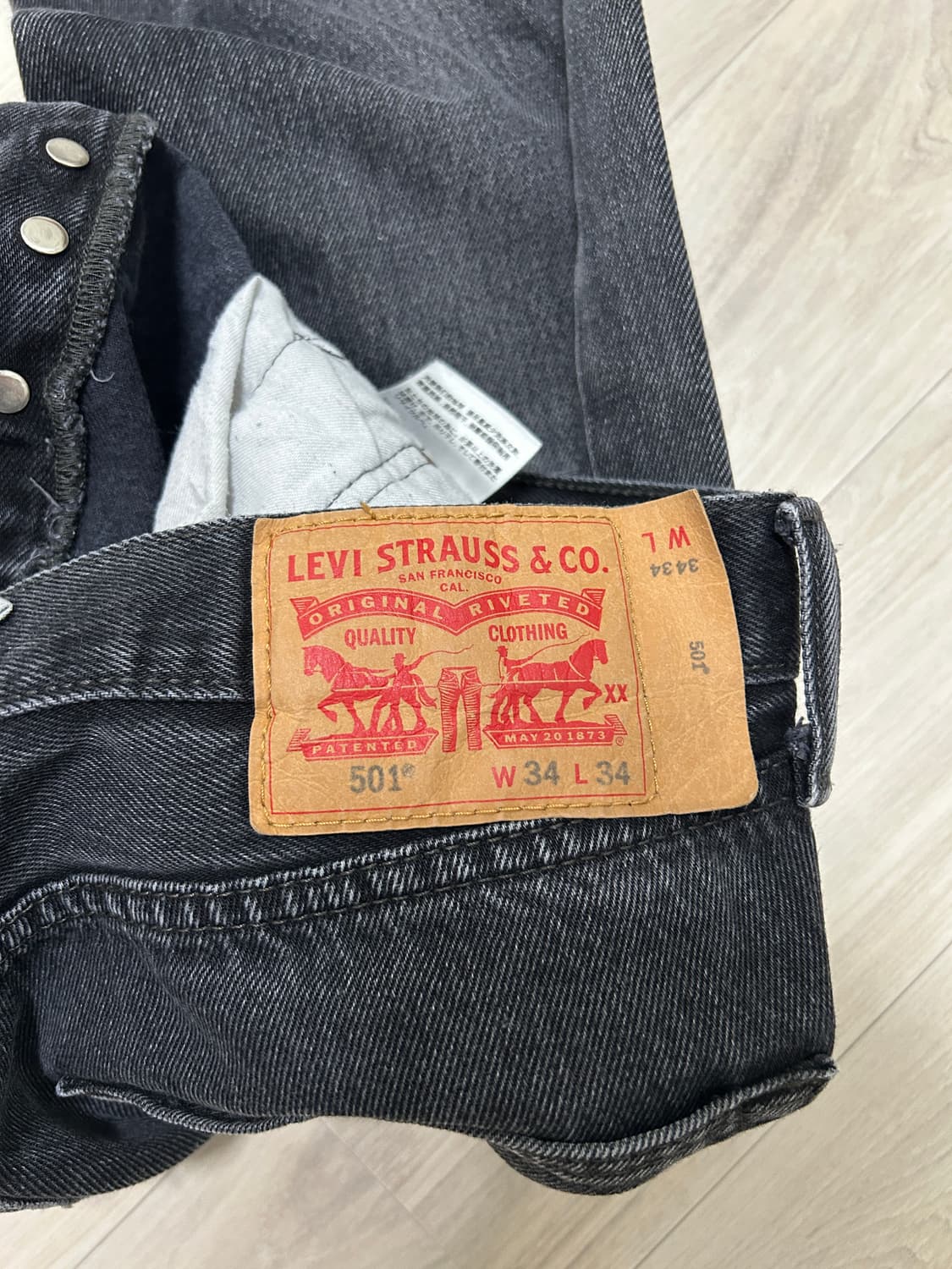 리바이스 501 흑청 블랙 허리 44 상품이미지4