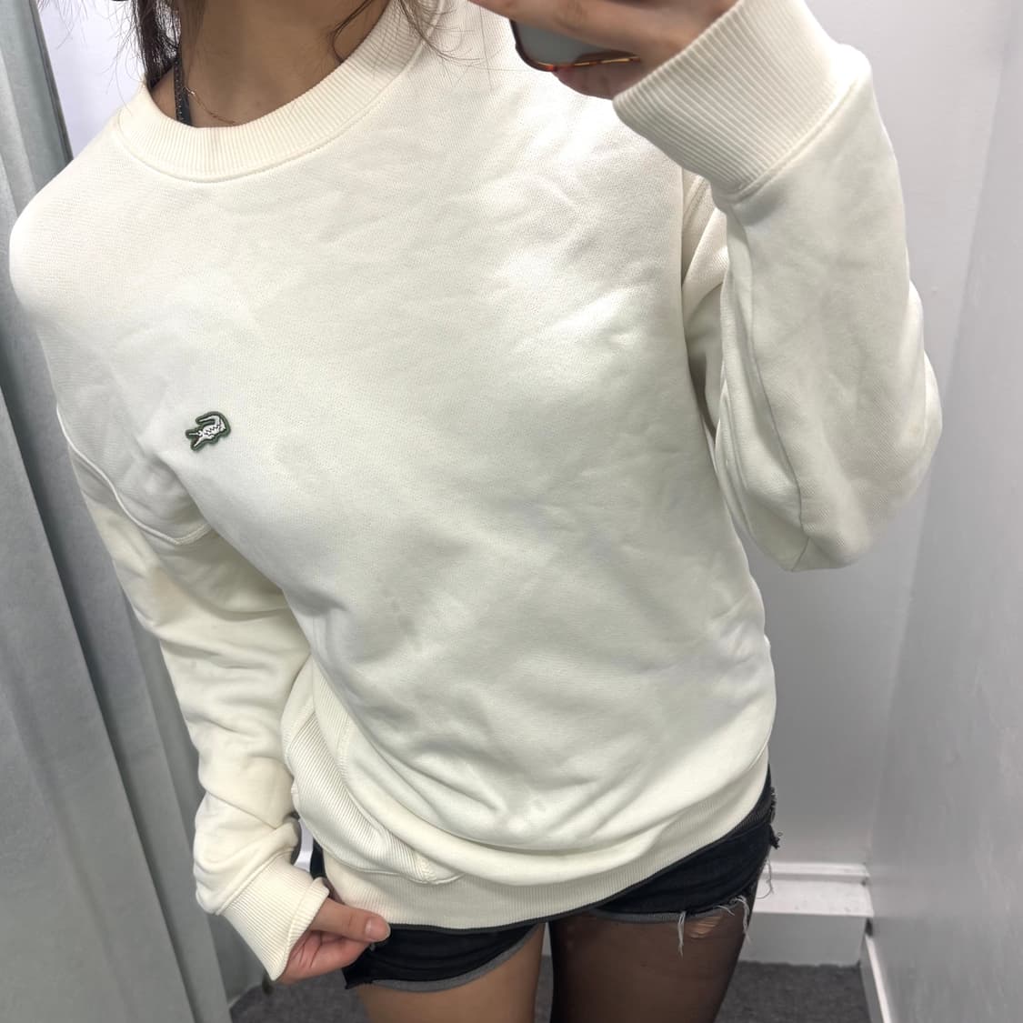 라코스테 아이보리 맨투맨 상품이미지2