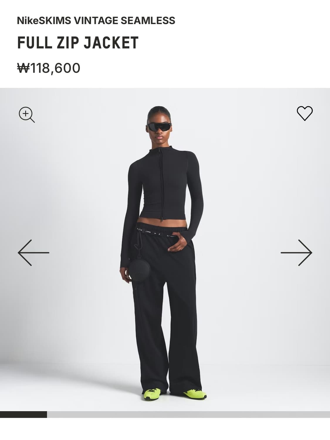 [새상품] Nike x SKIMS 빈티지 심리스 풀집 자켓 L 상품이미지1