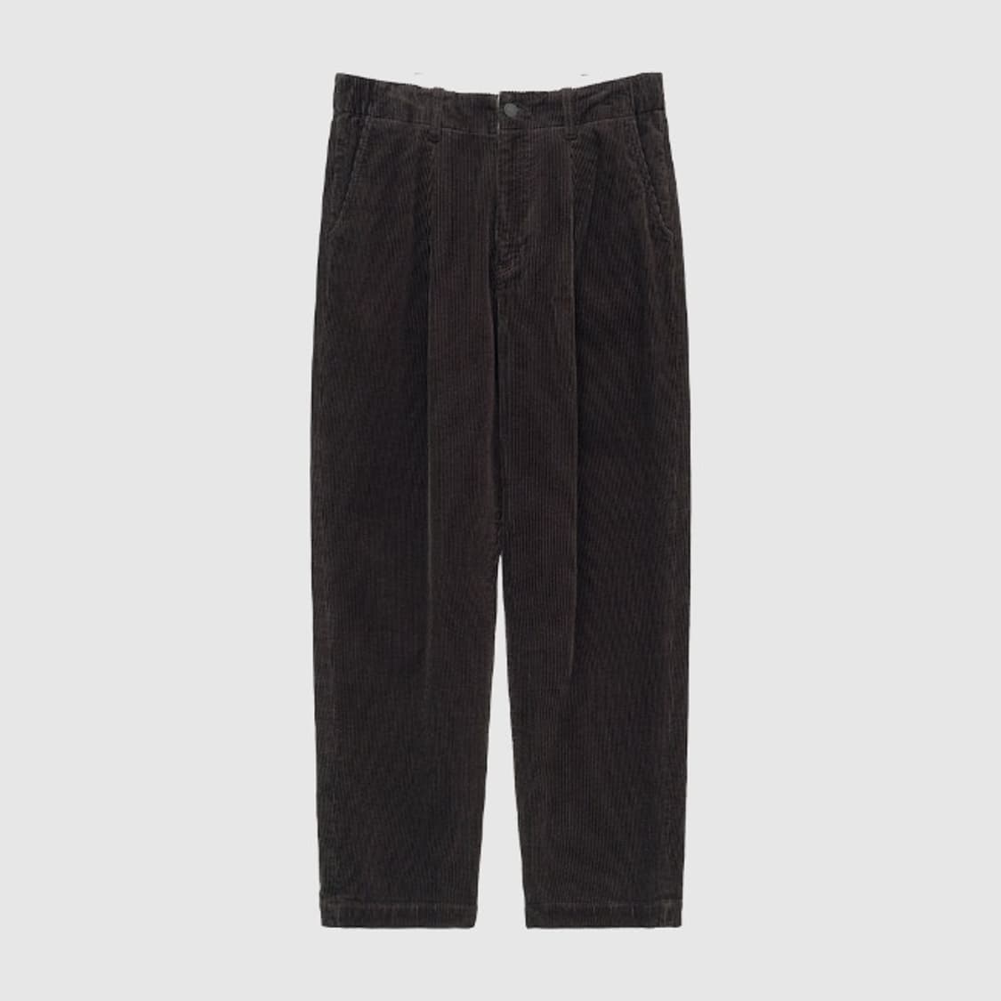 러프사이드 코듀로이 박스플리츠 팬츠 다크브라운 상품이미지1