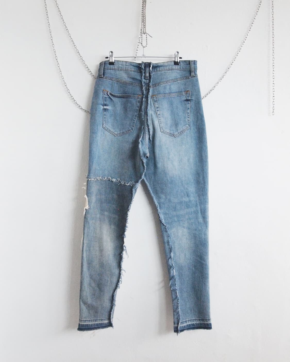 val kristopher 패치워크 디스트로이드 새깅 데님팬츠 상품이미지6