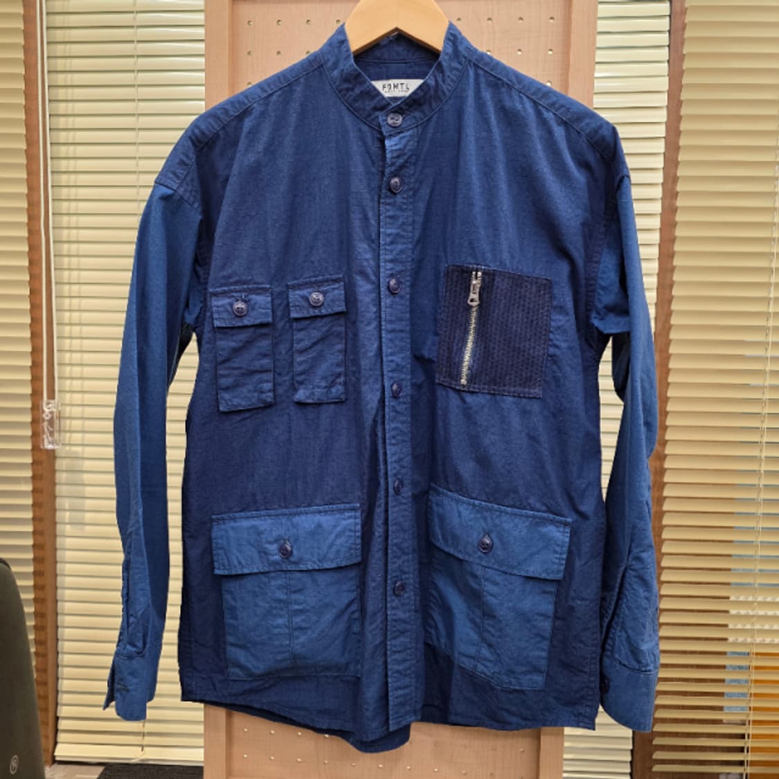 FDMTL Indigo Utility Stand Collar Shirt  상품이미지3