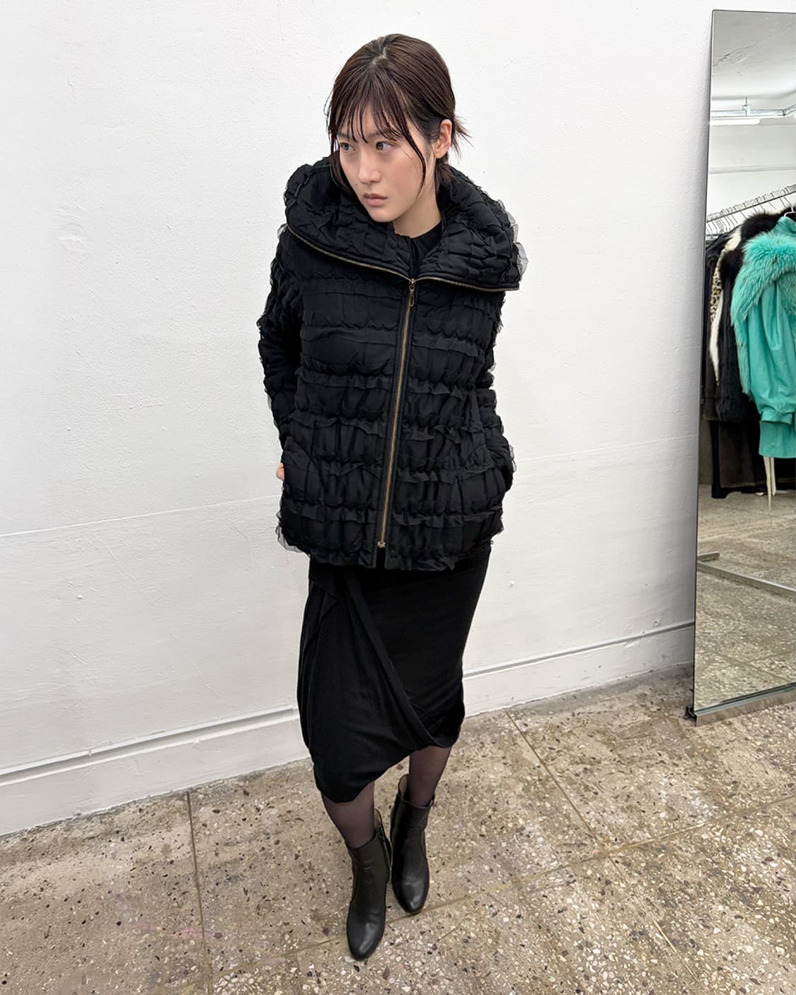 빈티지 레이스 트리밍 하이넥 자켓 상품이미지10