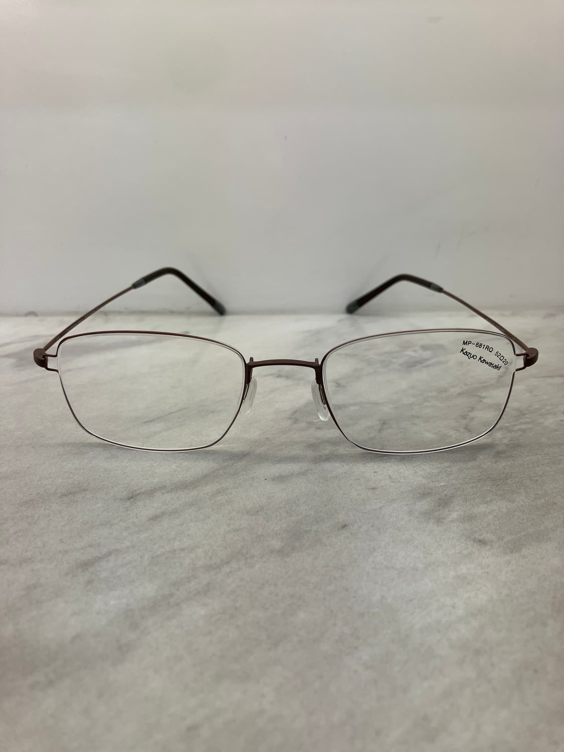 B47 카즈오 카와사키 매트 브라운 역산각 메탈테 안경 상품이미지6