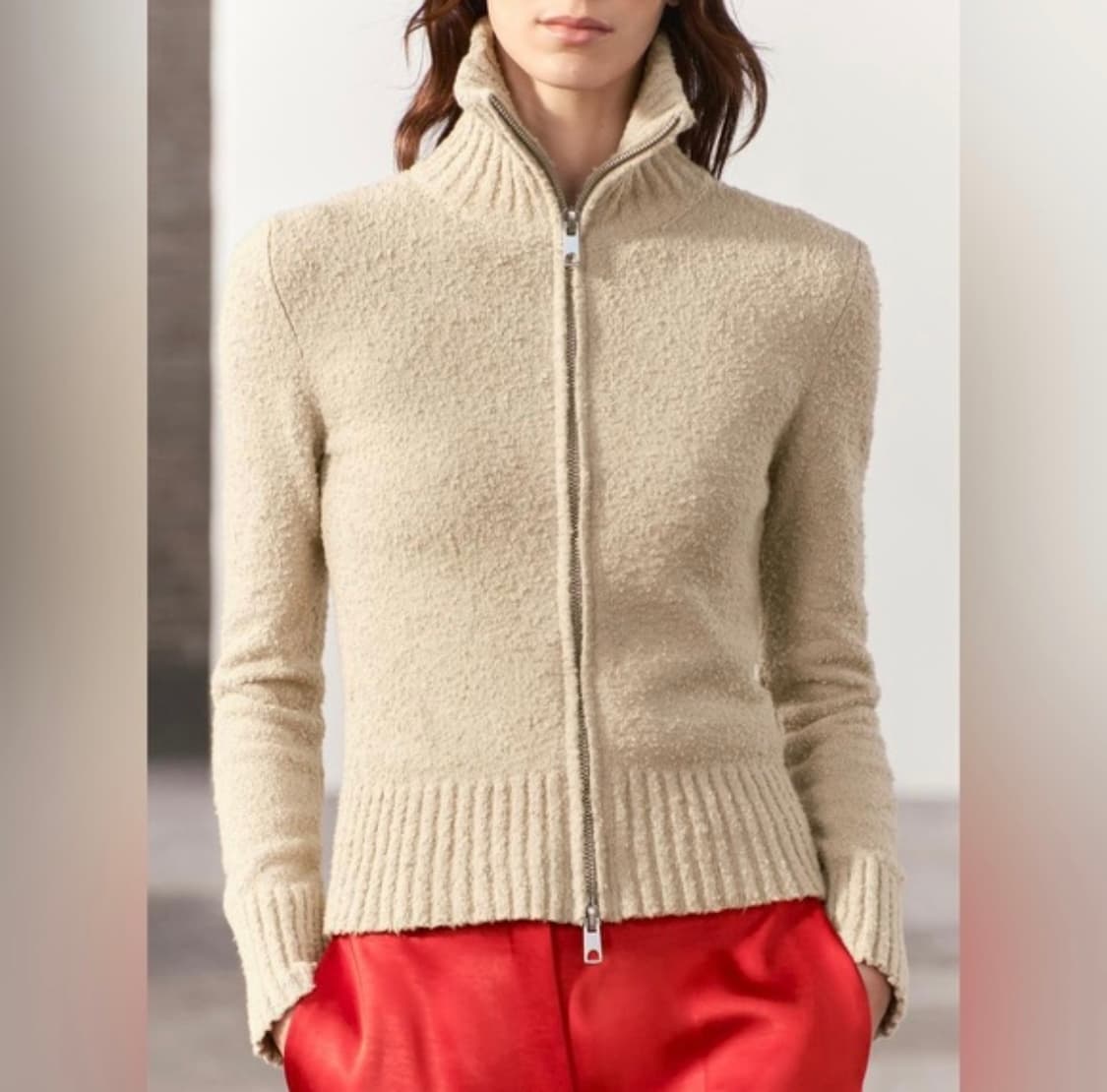 ZARA 자라 버클 니트 집업 S 상품이미지5