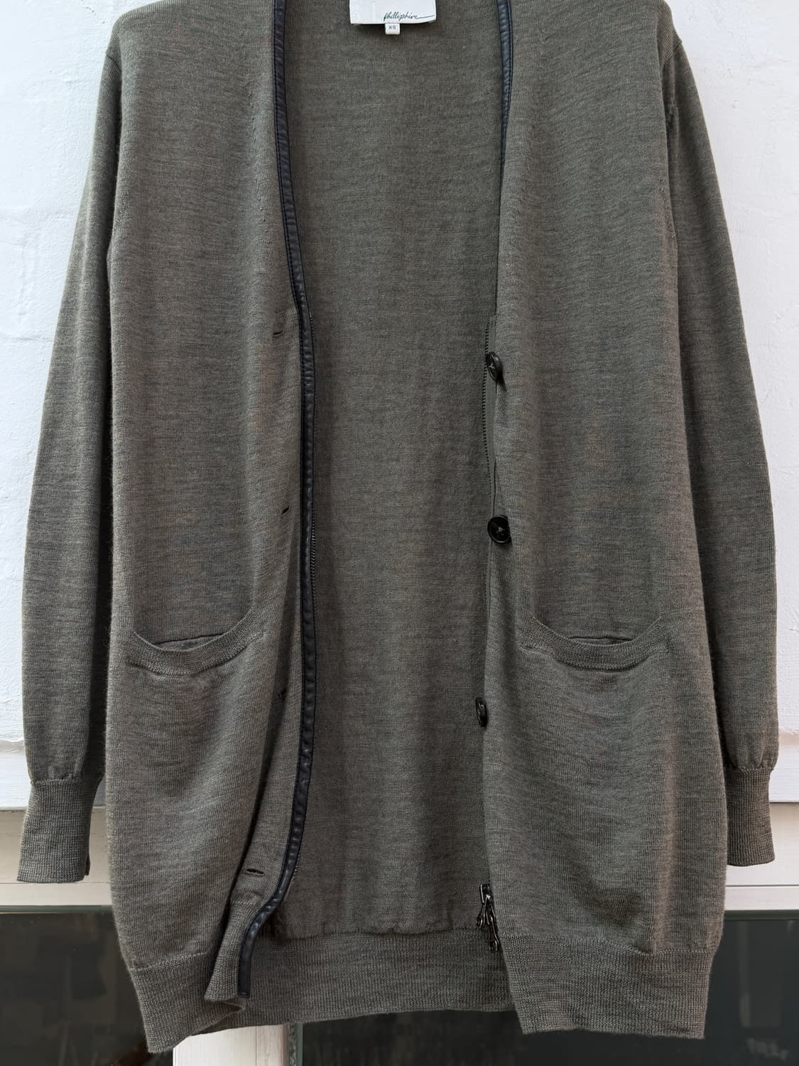 Phillip Lim 필립 림 카키 램스킨 집업 가디건 XS 상품이미지5