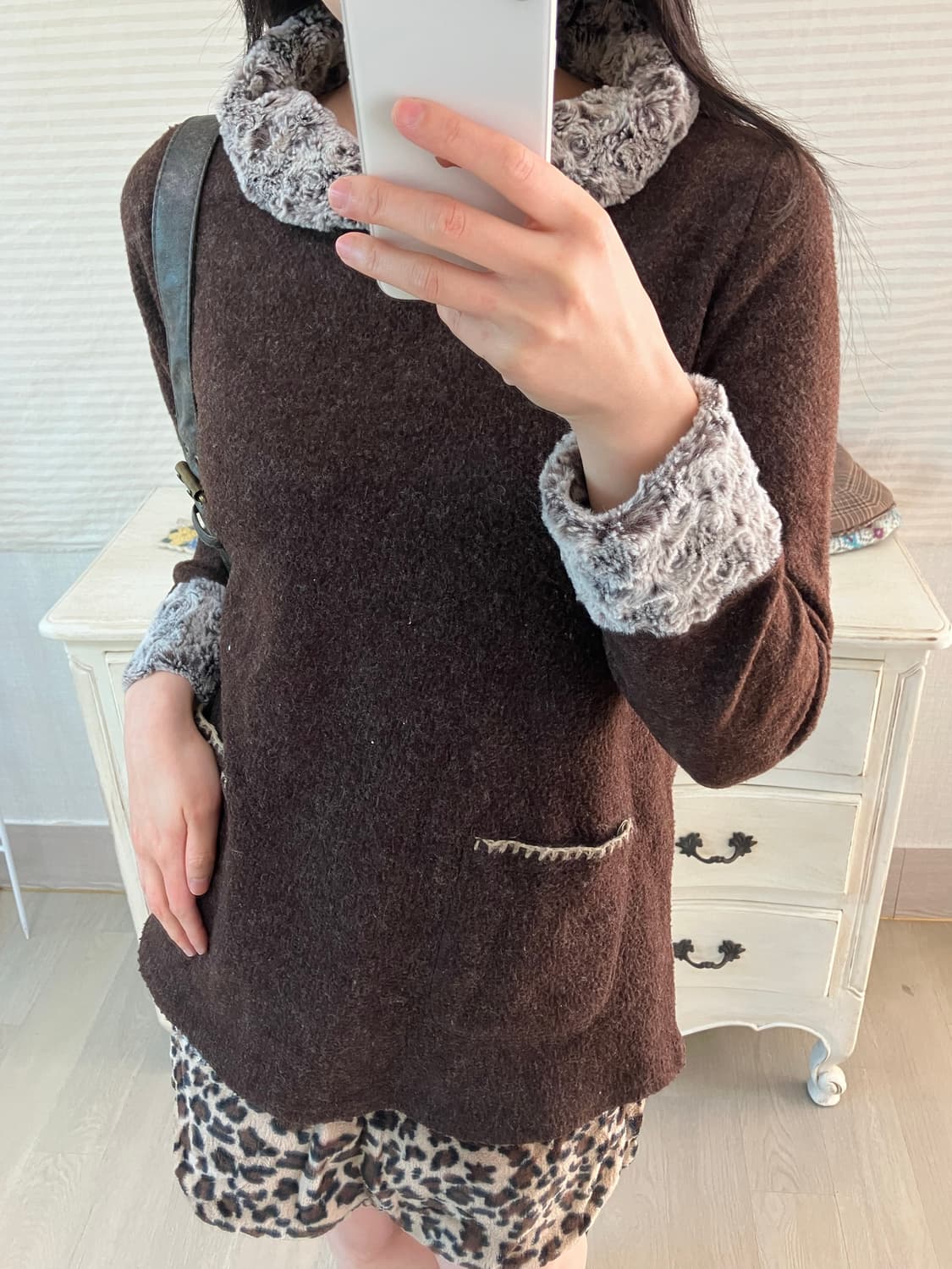 jpn vintage 브라운 보헤미안 니트 y2k 스트릿 갸루 펑키 상품이미지3