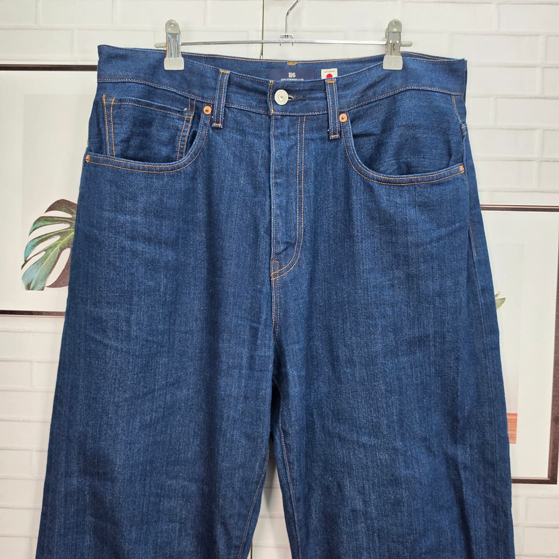 라바이스 블루탭 일본 원단 마커 루즈 진 데님 팬츠 청바지 34이치 상품이미지2