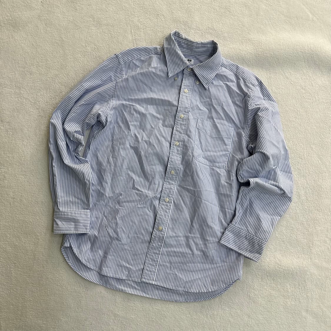 M 유니클로 스트라이프 셔츠 0413T 상품이미지1