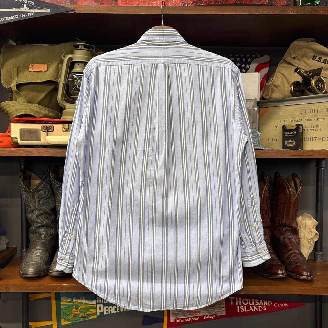 90s 폴로 랄프로렌 쓰리컬러 멀티 스트라이프 옥스포드 셔츠 N331 상품이미지2