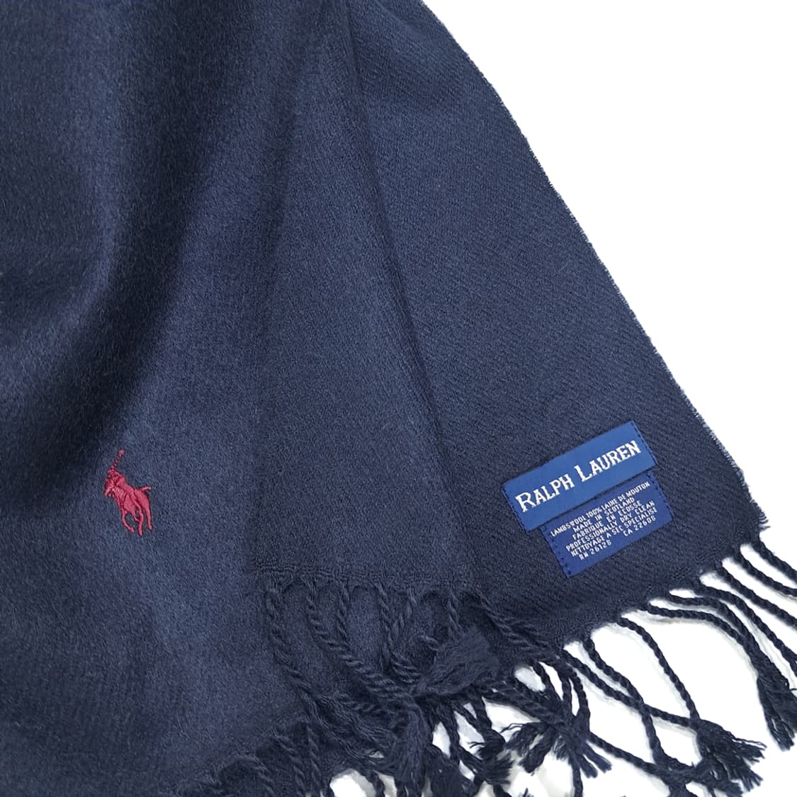 MX555 폴로 90s 스코틀랜드판 램스울 네이비 머플러 목도리 상품이미지6