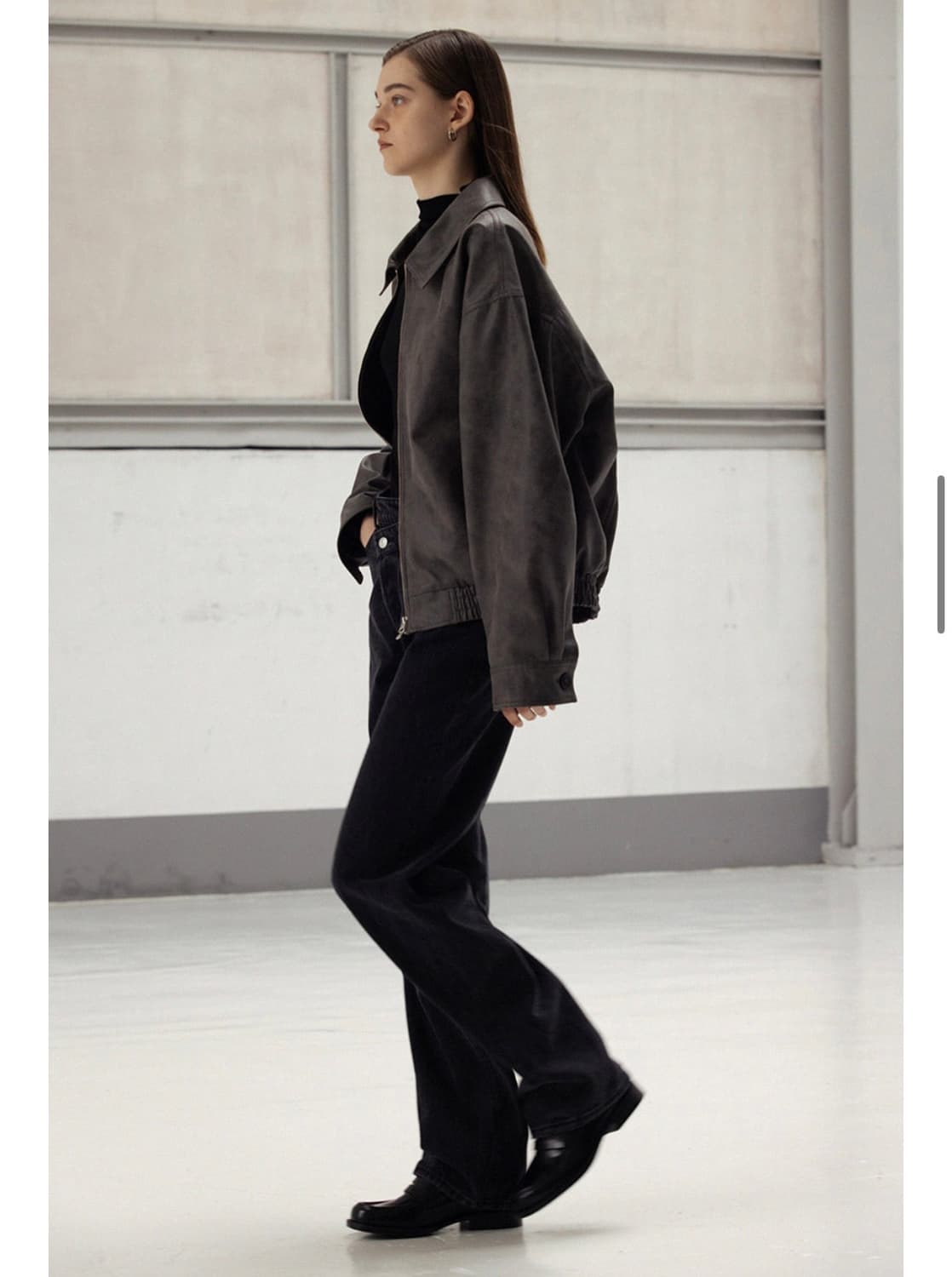 [Le] CRACK FAUX LEATHER BLOUSON JACKET 상품이미지2