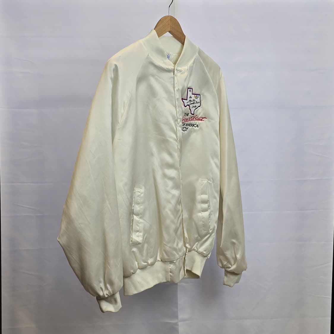 WestArk USA 빈티지 새틴 스타디움 재킷 아이보리 XL 상품이미지1