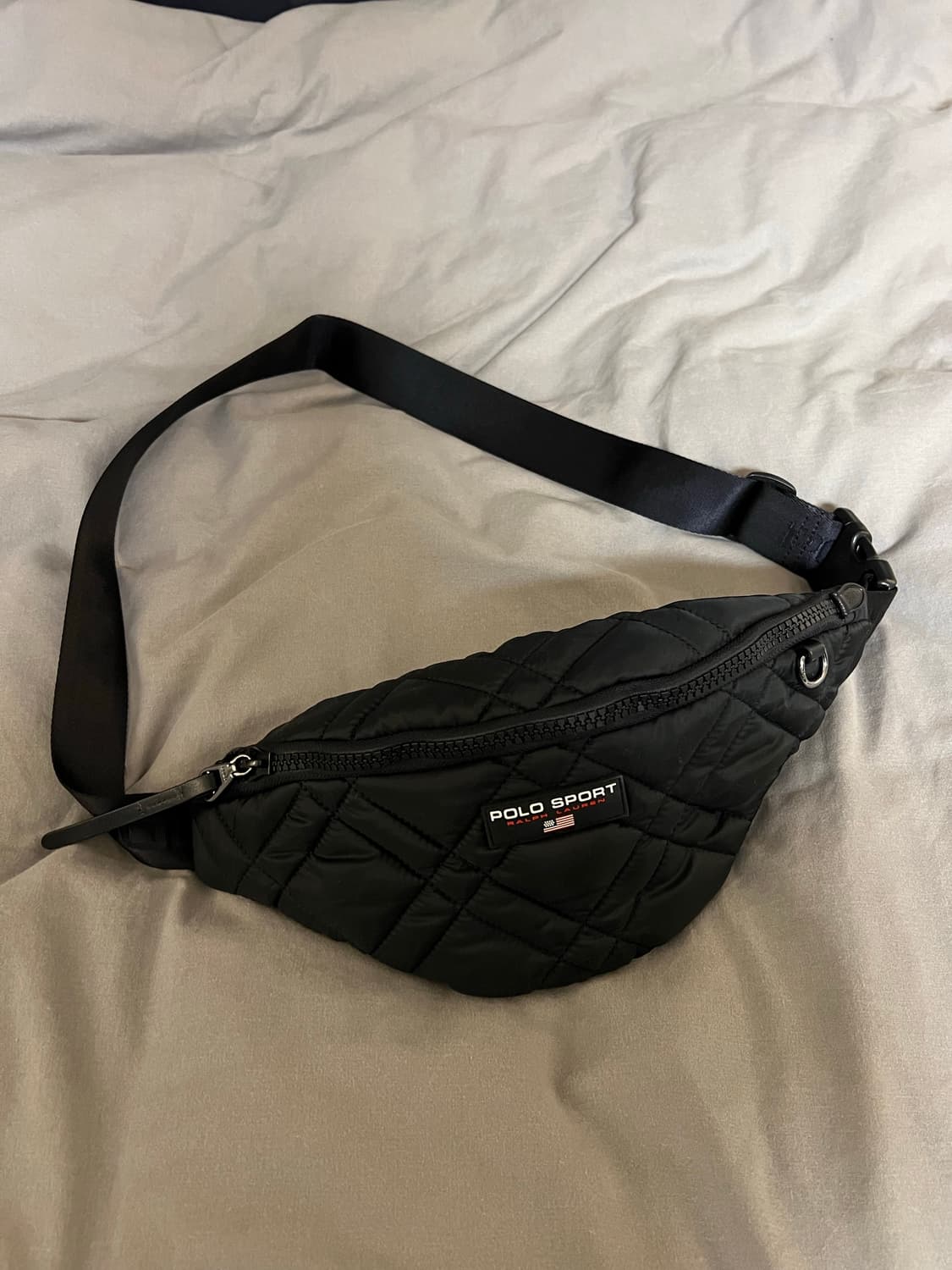 폴로 스포츠 크로스백 웨이스트백 벨트백 퀄팅 검정 상품이미지1