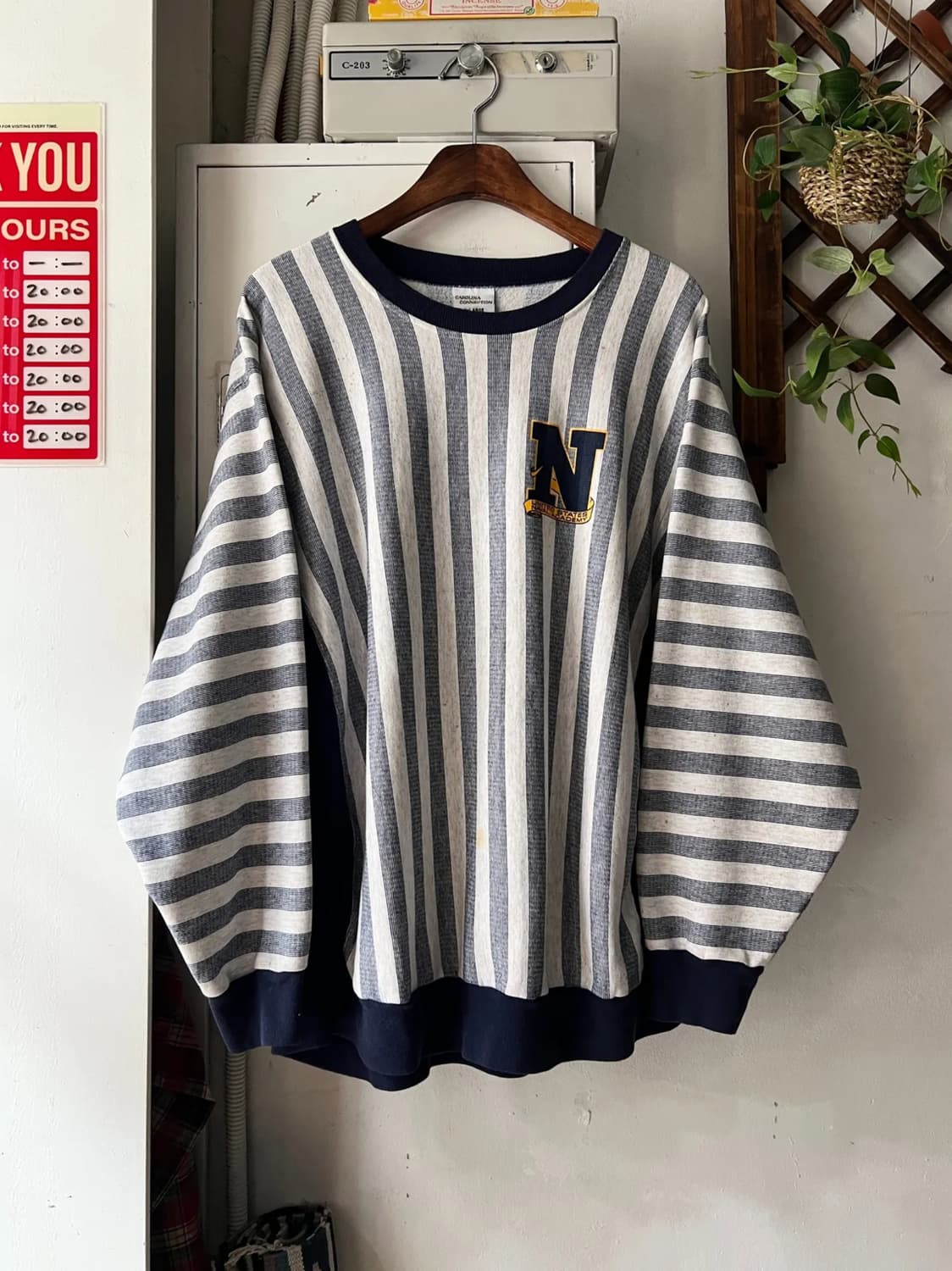 [XL]90's Made in USA NAVAL 아카데미 스웻셔츠 상품이미지1