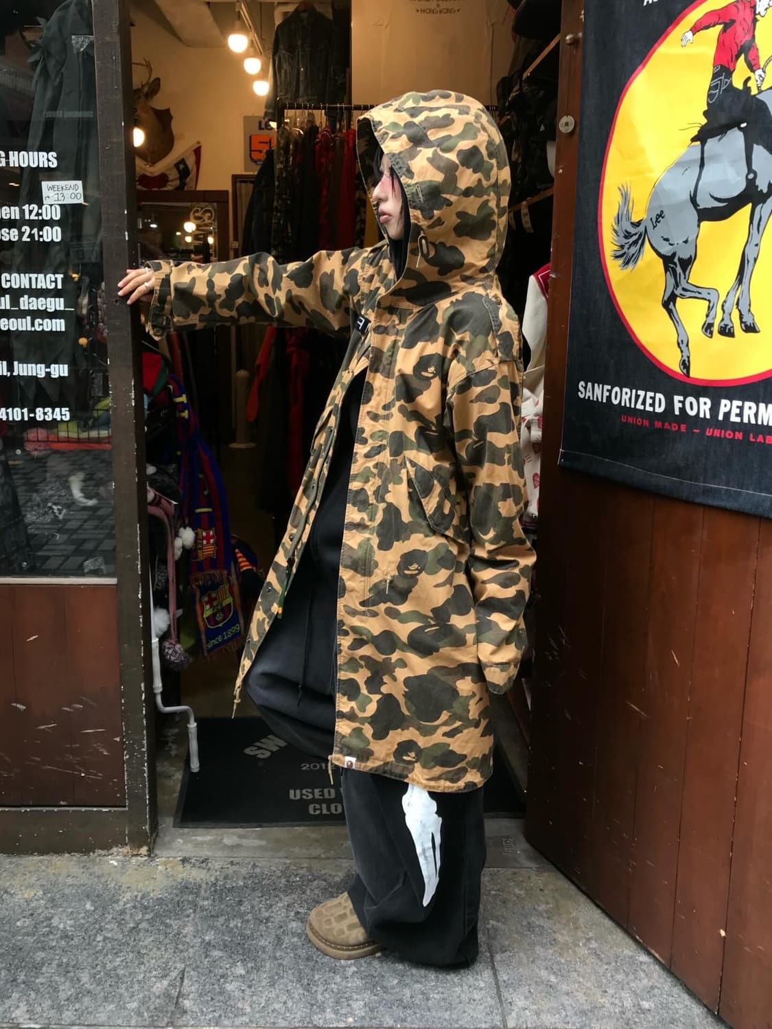 Bape Camouflage Hooded Long Jacket 상품이미지4