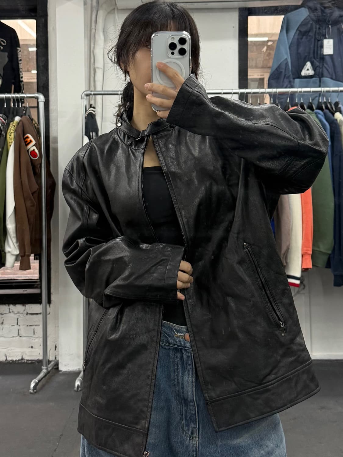  VTG 넥버클 레더 자켓 상품이미지2