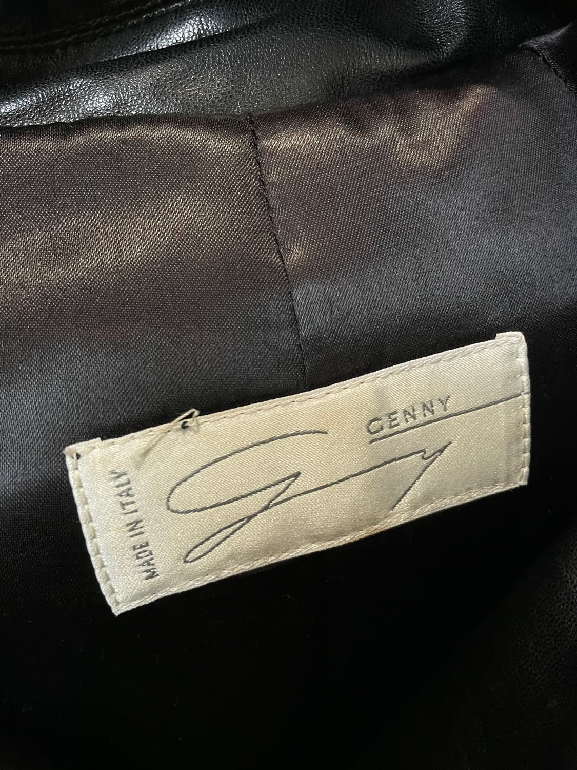 GENNY 제니 스티치 롱 가죽 코트 자켓 상품이미지6