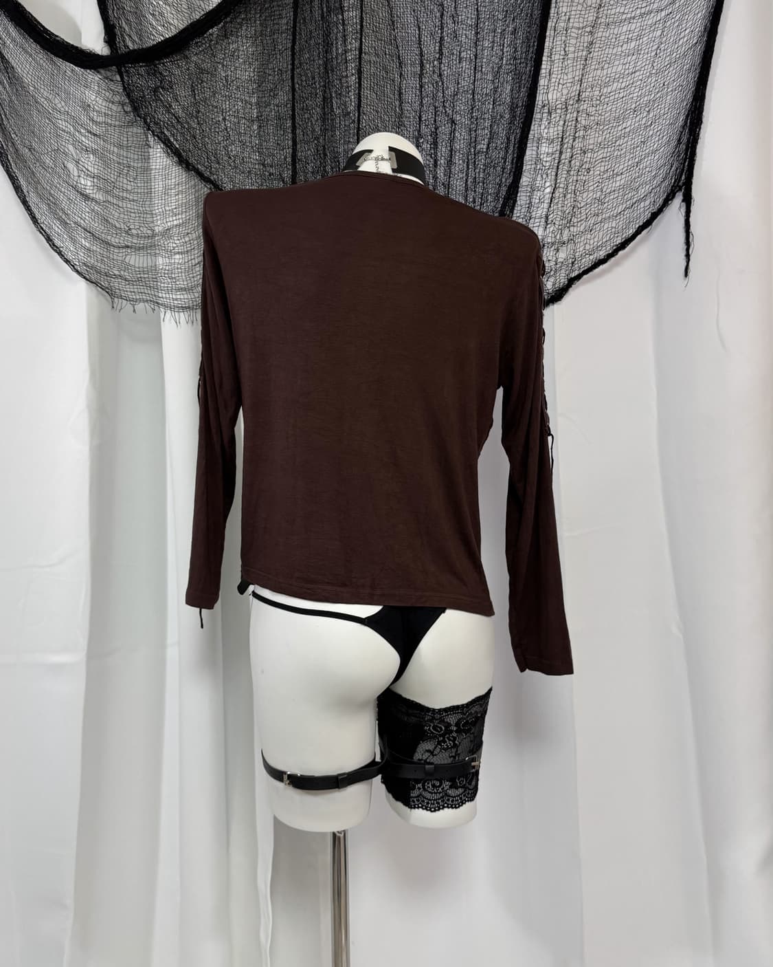 brown lettering corset t-shirt 상품이미지3