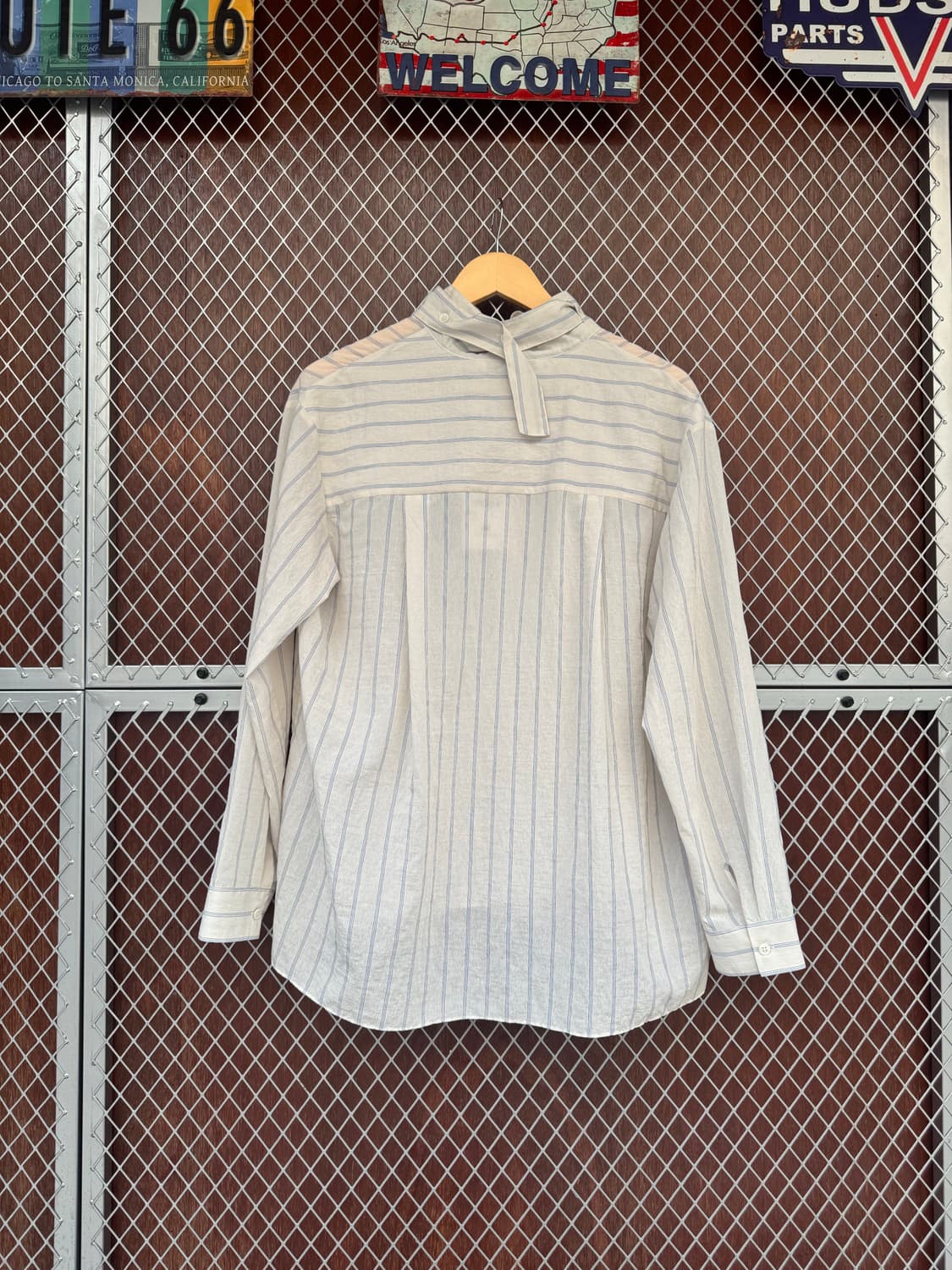 zara 자라 스트라이프 하이넥 단추 레이어드 블라우스 셔츠 L 새상품 상품이미지9