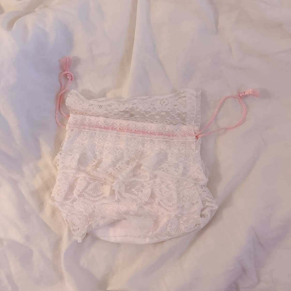 일본 빈티지 레이스 러블리 프릴 파우치 히메갸루 오 네갸루 핀터깔 상품이미지2