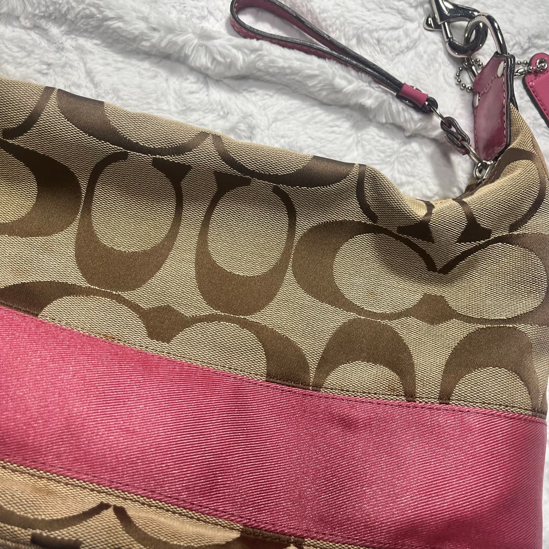 coach 코치 시그니처 베이지 핑크 숄더백 갸루 상품이미지8