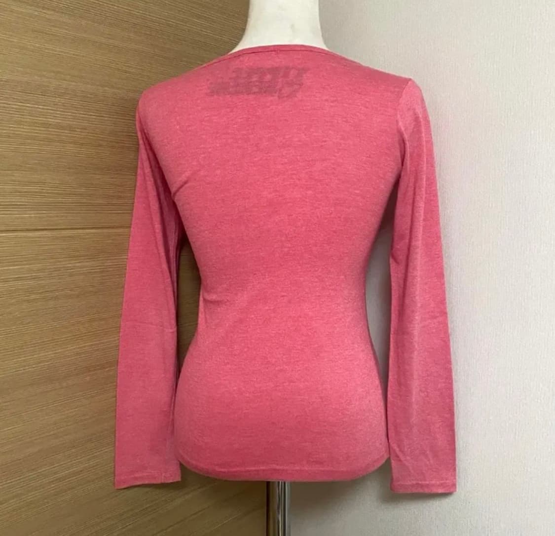 오네갸루 빈티지 핑크 곰돌이 긴팔티 딱붙핏 상품이미지3