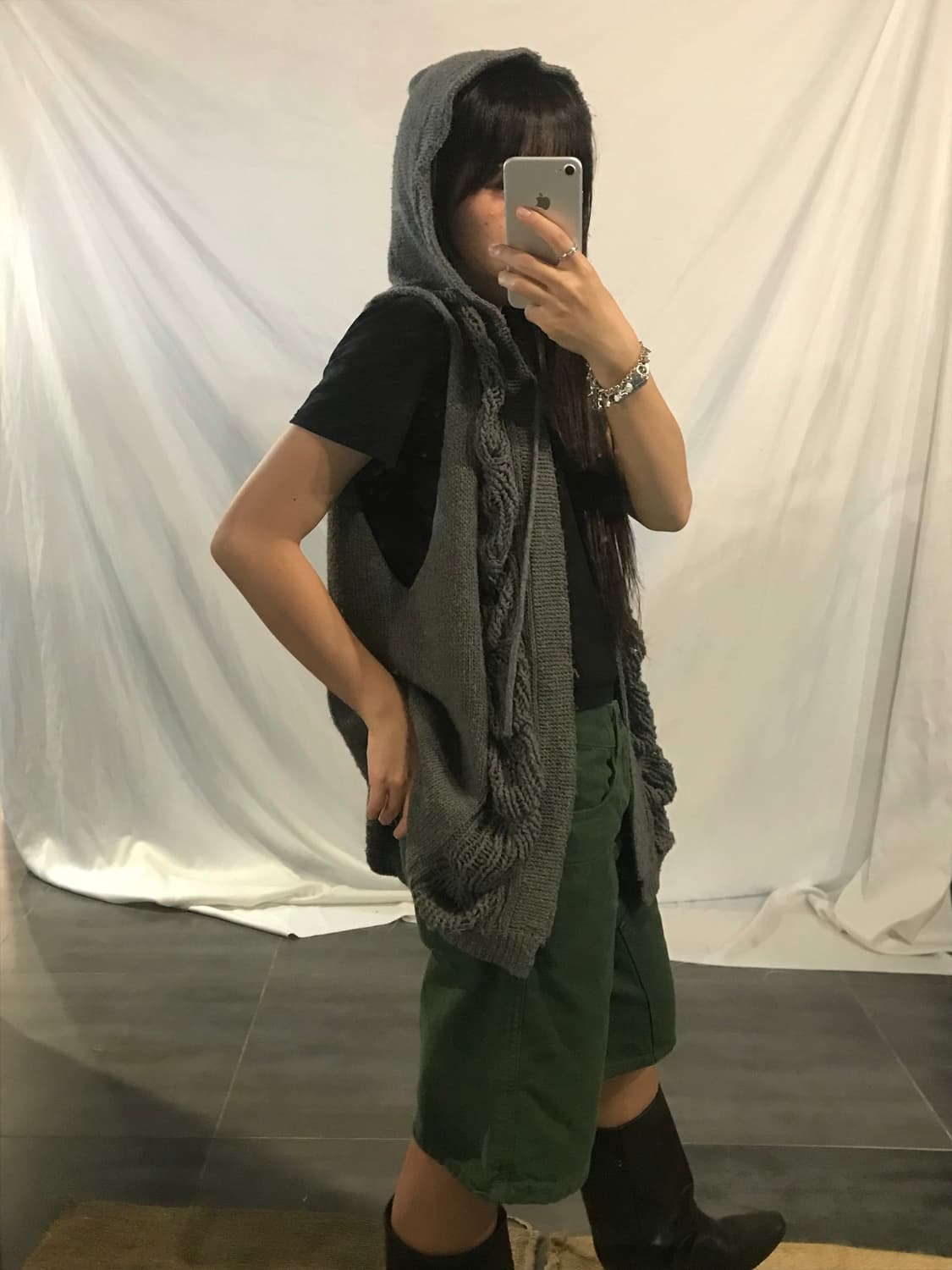 damage knit hoodie vest  상품이미지8