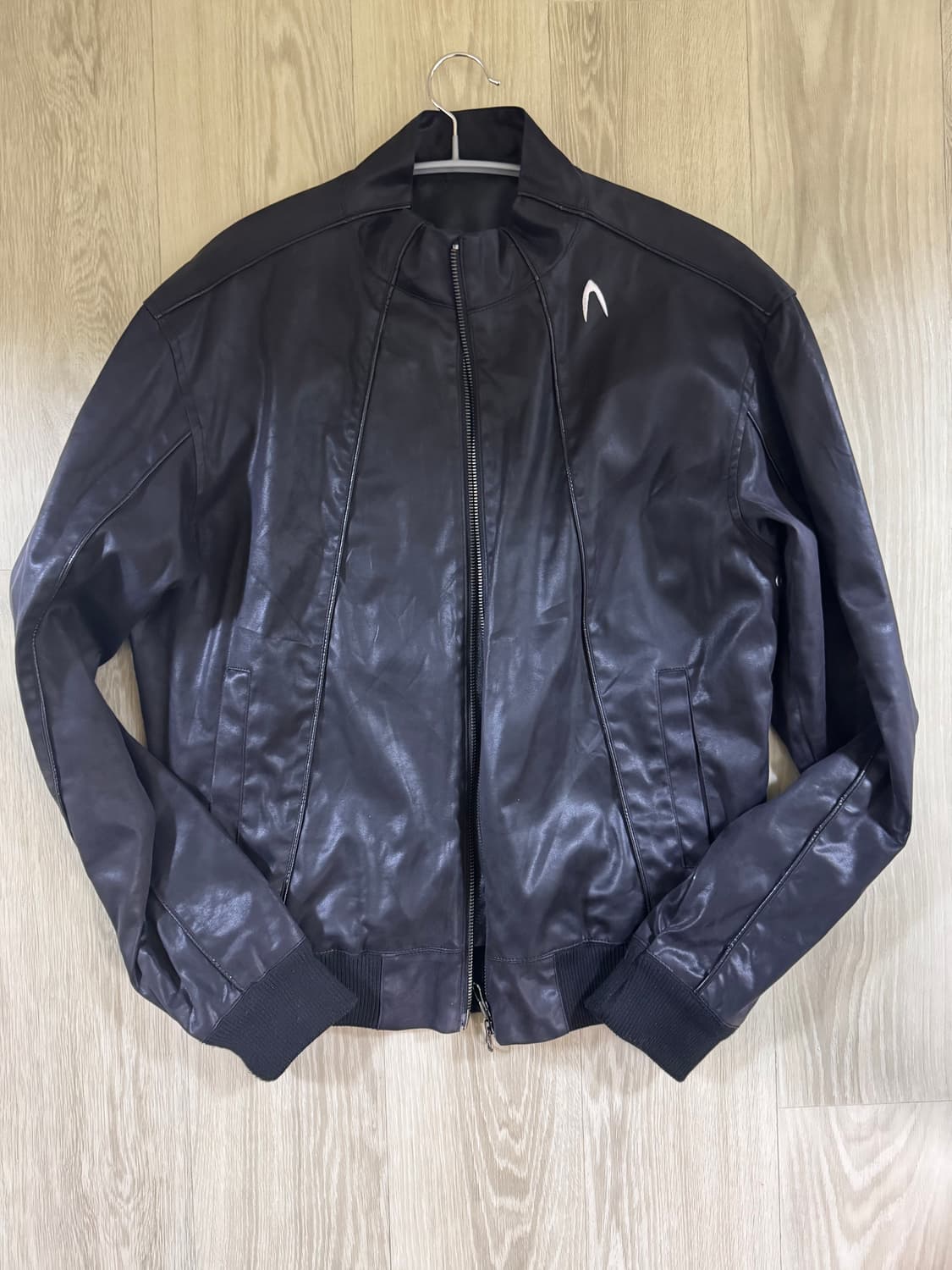 아캄 Piping Leather Blouson (Black) 상품이미지2