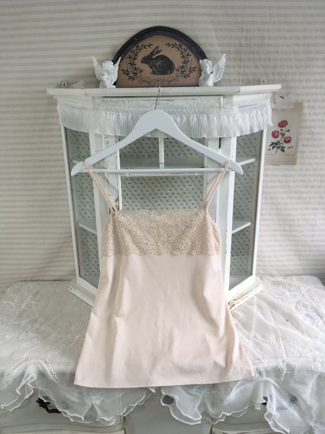 빈티지 아이보리 레이스 새틴 슬리브리스 상품이미지4