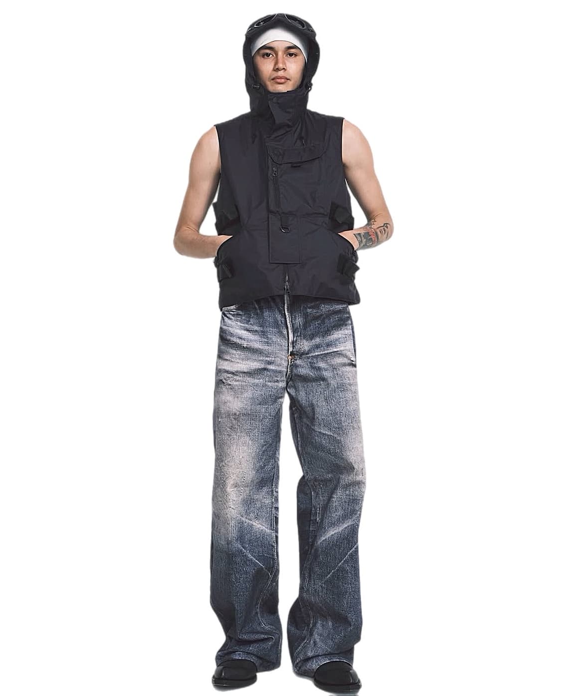 준야 와타나베 꼼데가르송 x CP 컴퍼니 패딩 페널베스트 상품이미지2