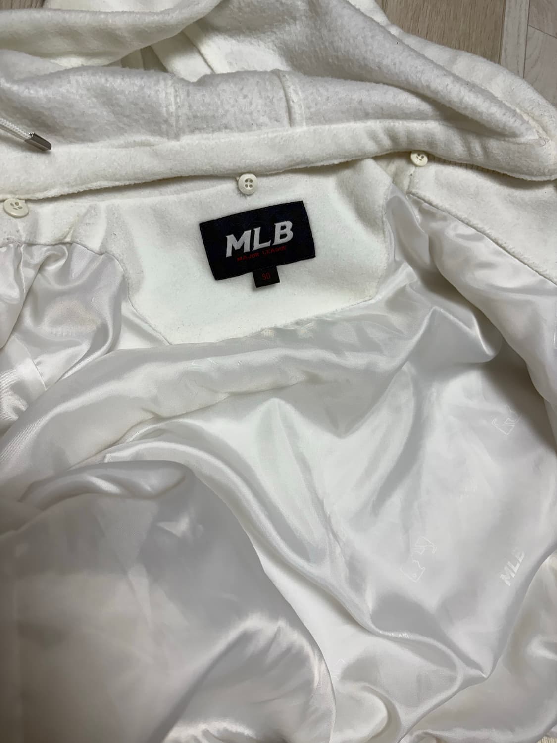 MLB 뉴욕양키즈 크림 양털 후리스 후드집업 상품이미지7