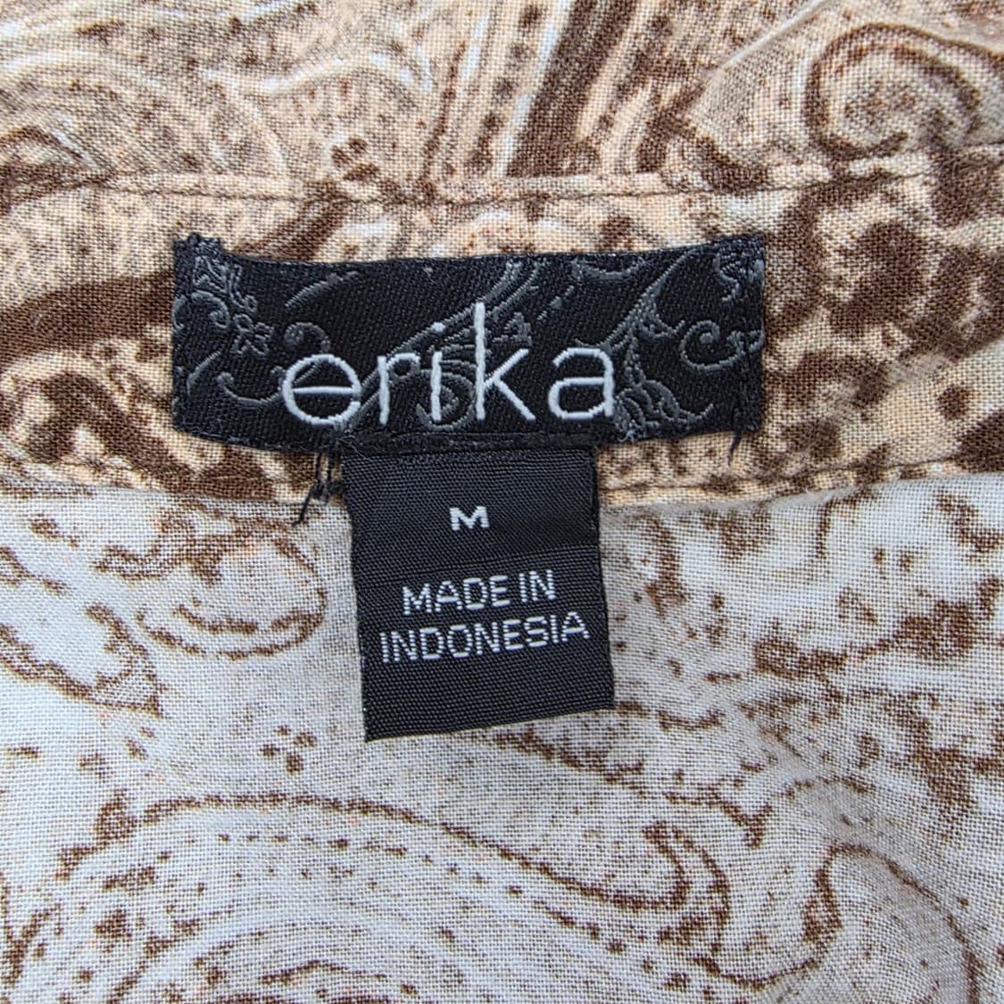 erika 브라운 페이즐리 패턴 7부 셔츠 상품이미지6