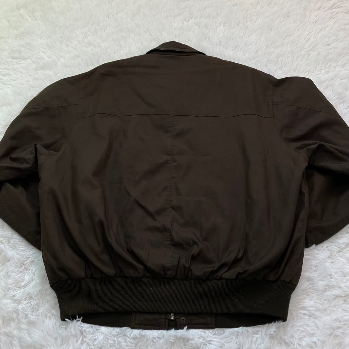 빈티지 초코 브라운 레더 라인 블루종 787 y2k 스트릿 갸루 펑키 상품이미지2