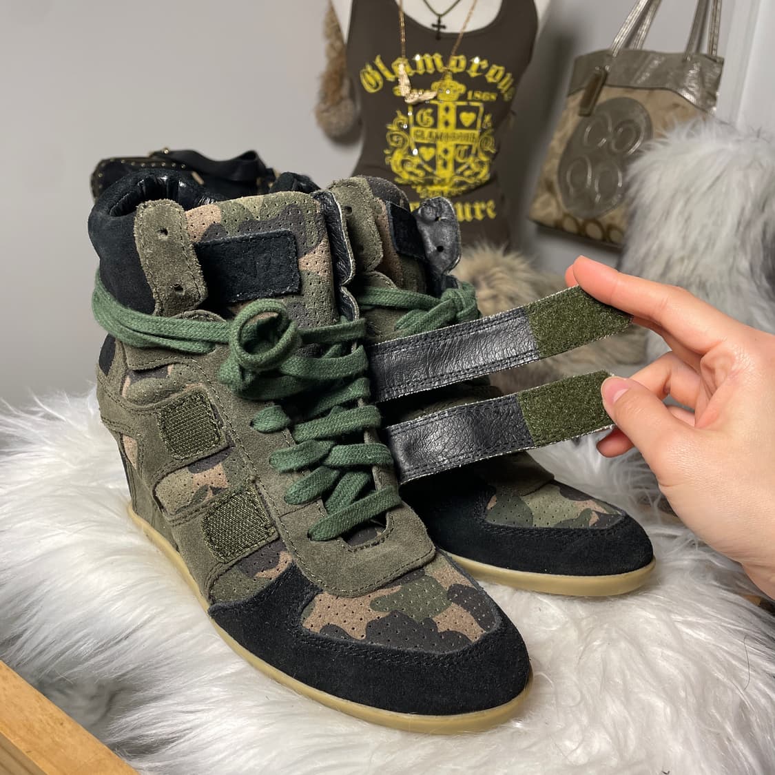 ASH 아쉬 카모 웨지힐 스니커즈 상품이미지6