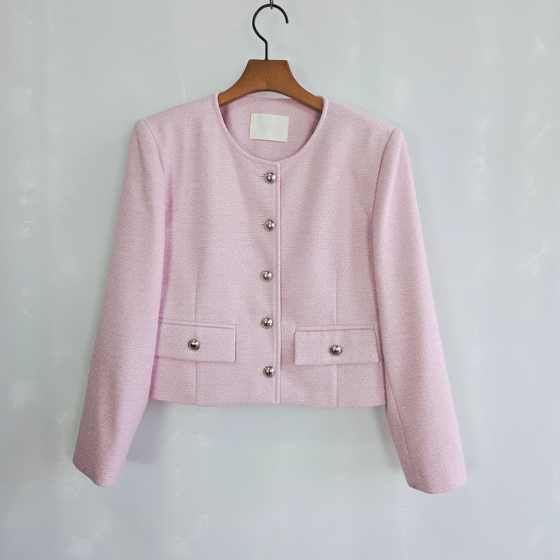 [LE BLANC] 르블랑 트위드 크롭 자켓 핑크 여성 프리사이즈  상품이미지1
