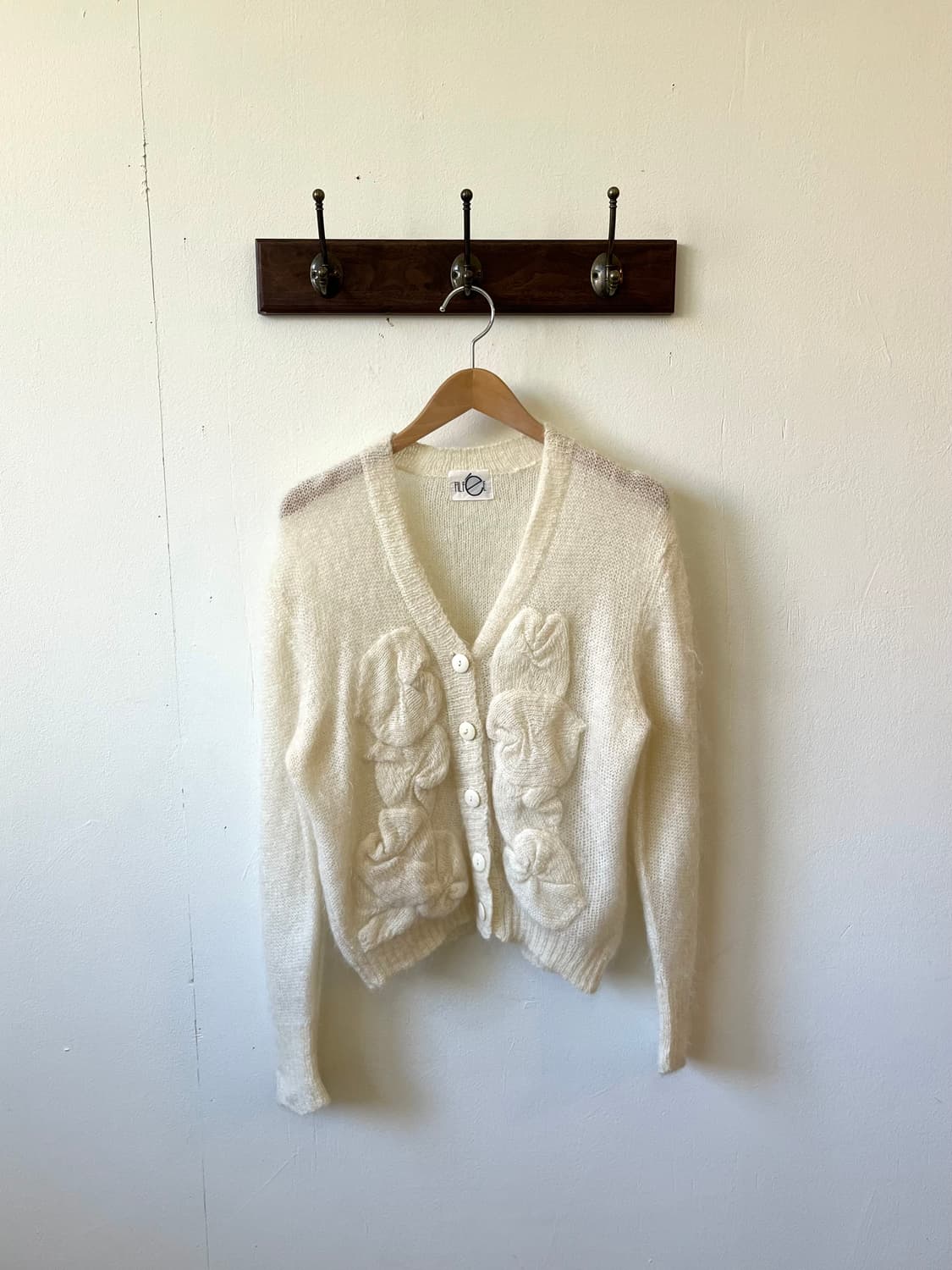 FILF’eE 셔링 패치 울 가디건 상품이미지2