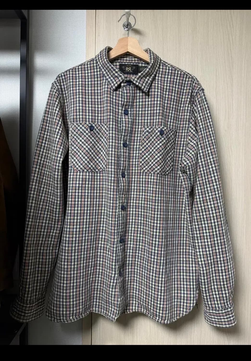 [L] RRL 더블알엘 파렐 체크 코튼 셔츠 상품이미지1