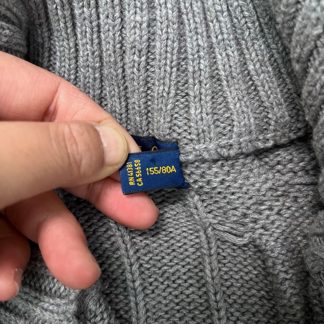 W 90 폴로 랄프로렌 꽈배기 니트 집업 상품이미지3