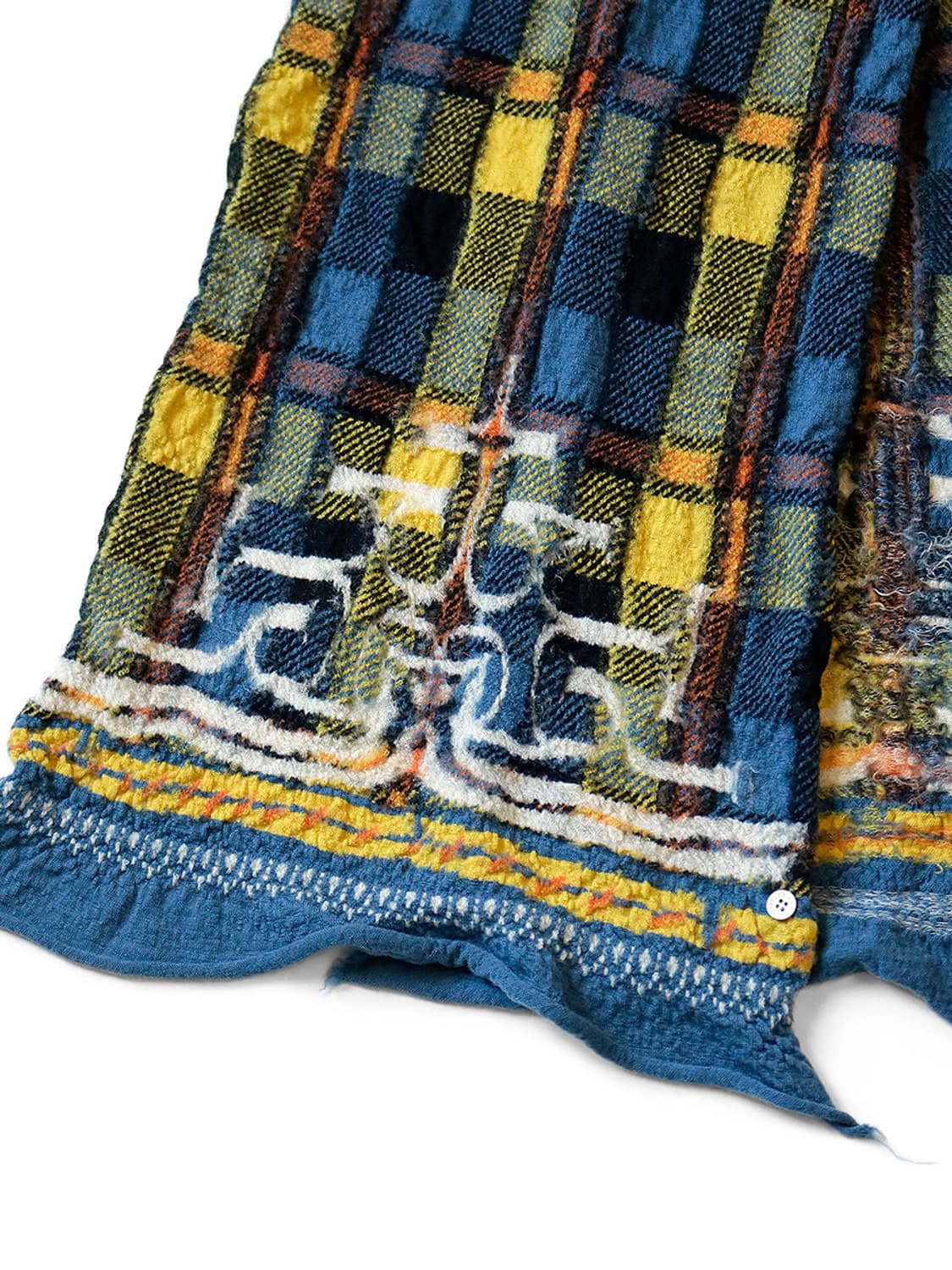 KAPITAL 울 타탄 아이누 HAPPY 머플러 블루 상품이미지5