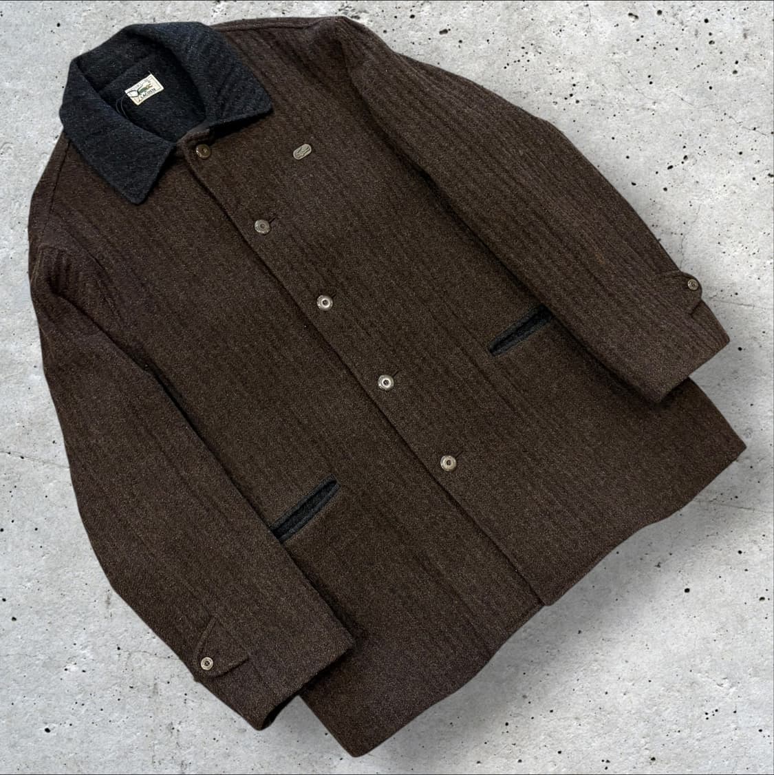 [105] 라코스테 서광 울 브라운 헤링본 코트 D141 상품이미지1