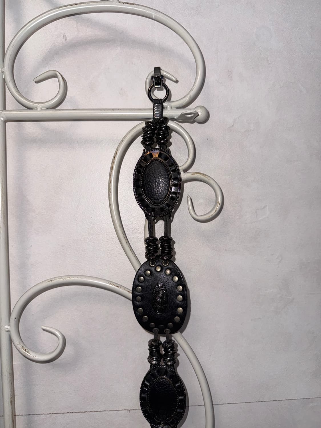 Black heart charm stud strap chain belt 상품이미지4